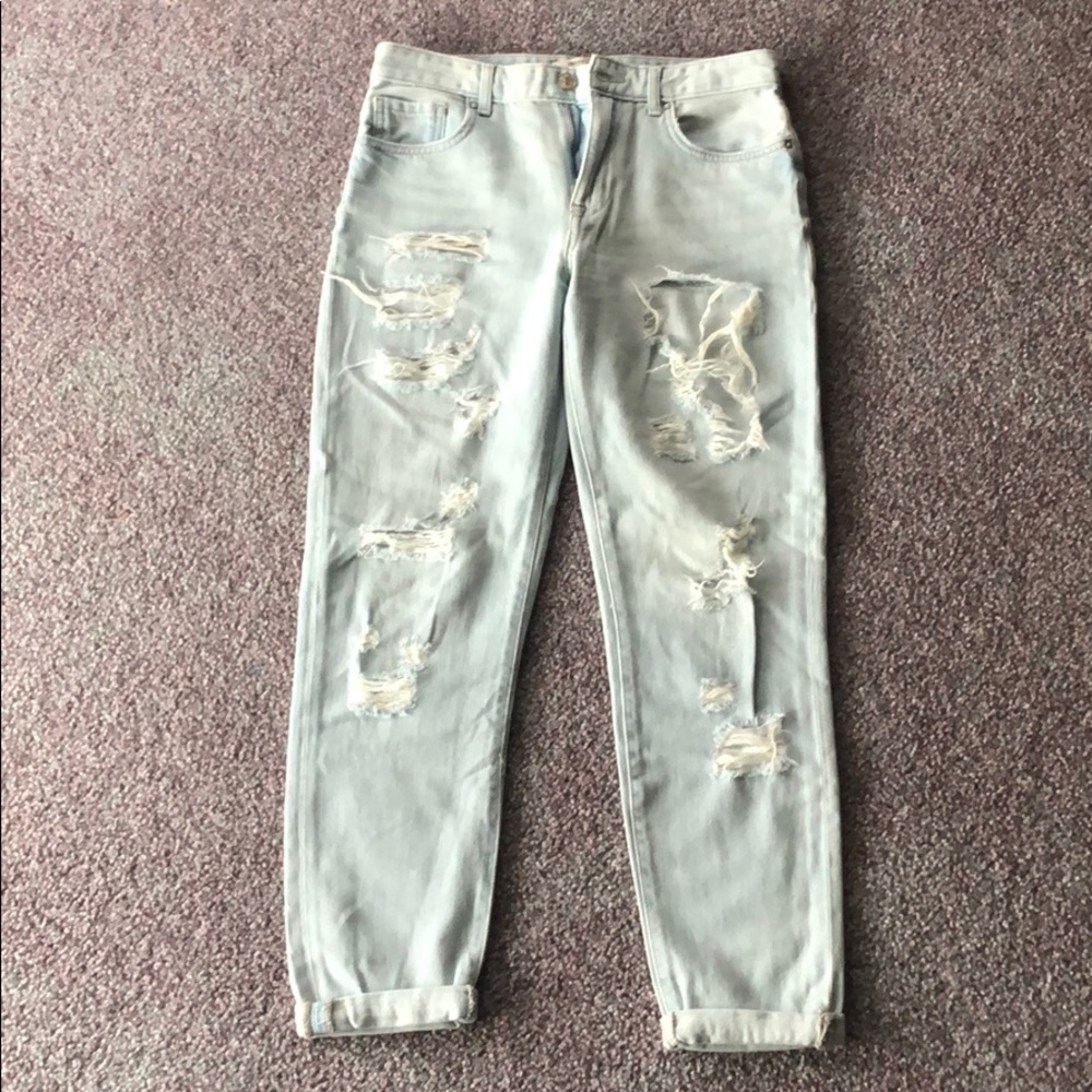 Forever 21 Faded Ripped Jeans